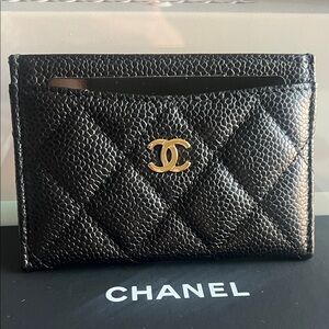 CHANEL Classic Card Holder Quilted Caviar
